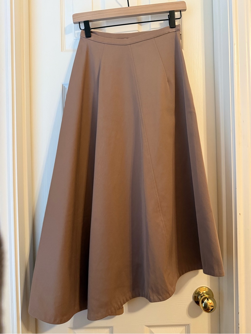 COS Asymmetric Organic Cotton A-line Skirt (Beige)